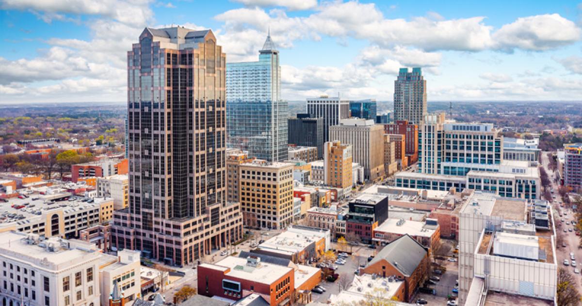 Aerial image of downtown Raleigh