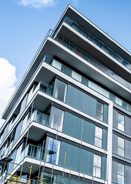 Close up of modern building